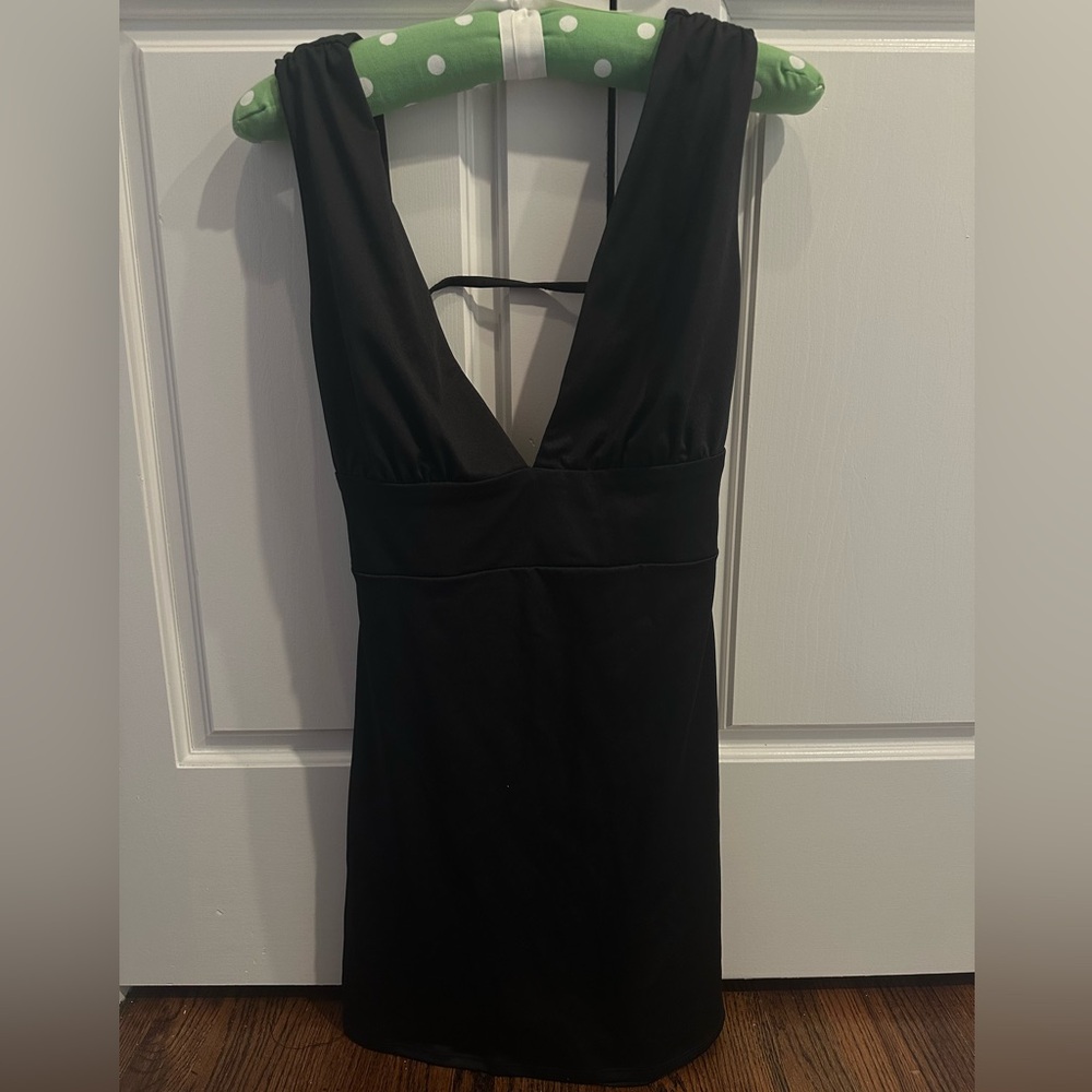 Black mini dress with cut out back